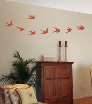 Flying Swallows wall decal stickers