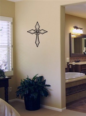 Crystal Cross Wall or Car Decal Sticker