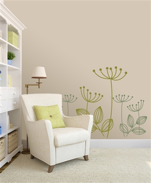 Modern Dandelion flower wall decals stickers