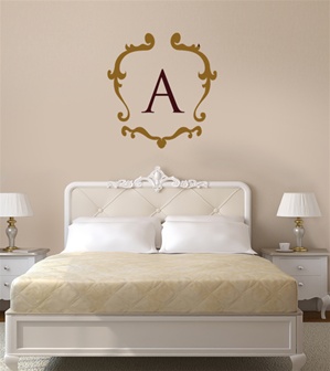 French Monogram frame wall decal sticker