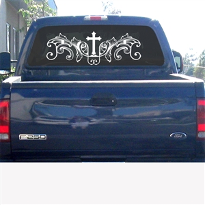 Gothic Cross Decorative Car or Wall decal Sticker