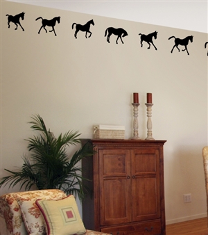 Playful Horse Border Wall Decals Stickers