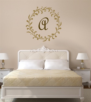 Leafy Monogram frame wall decal sticker