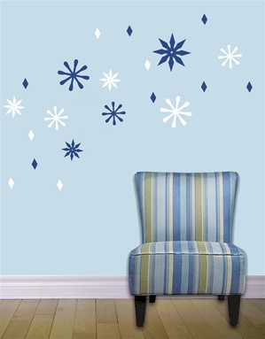 Mod Snowflake wall decals stickers