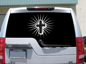 Rugged Cross car decal sticker