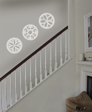 Round ornamental wall decals stickers