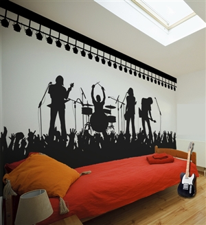 Rock Band Concert Scene wall decals sticker